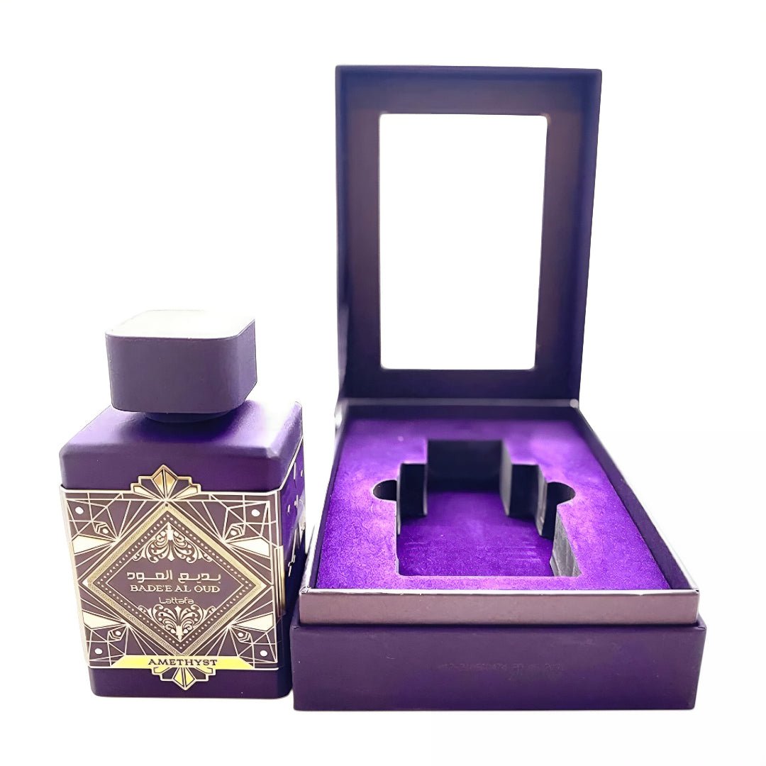 Haruman premium Badee Al Oud Amethyst Lattafa &ndash; bau manis &amp; lembut tahan lamabackground