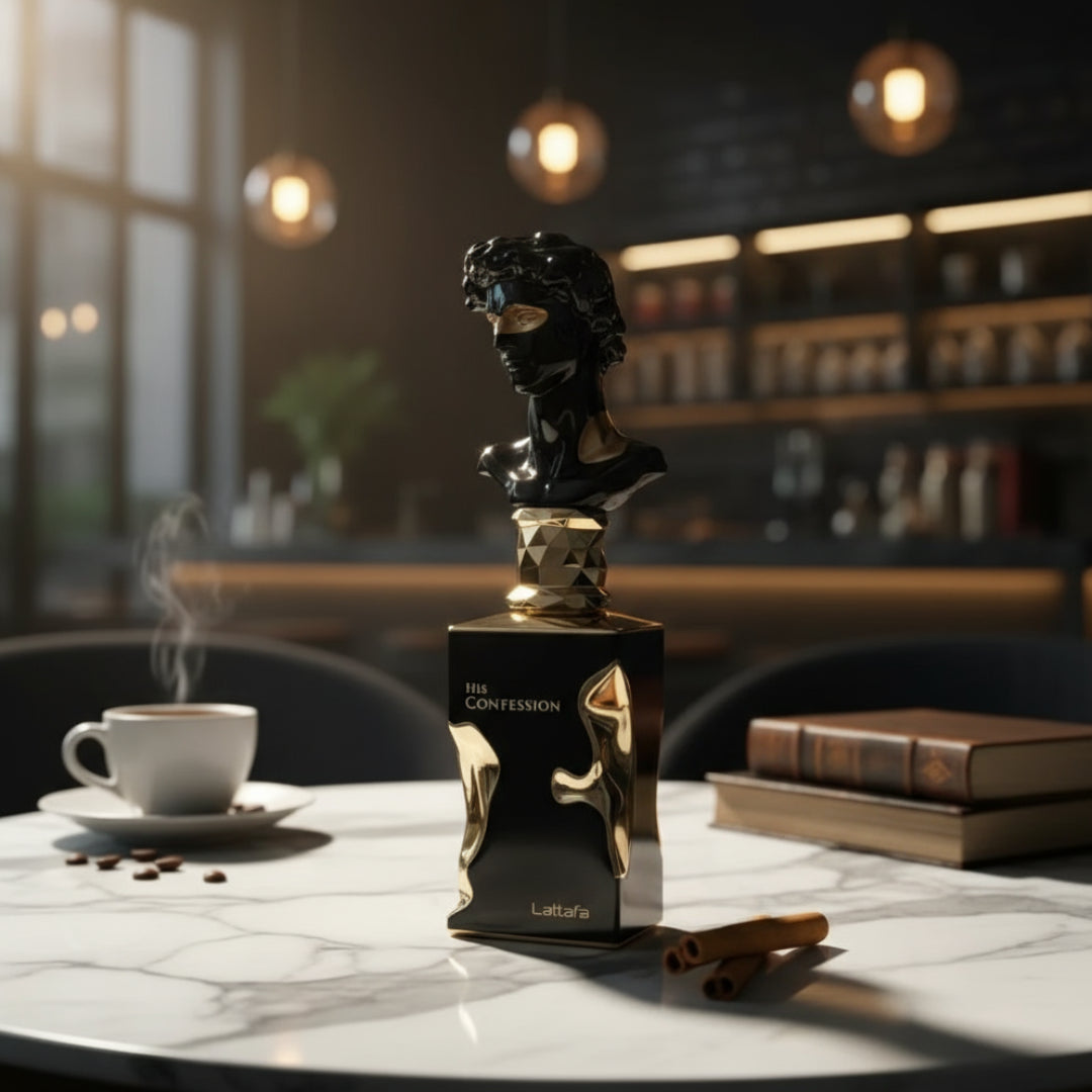 His Confession Lattafa lelaki kafe KL elegan romantik