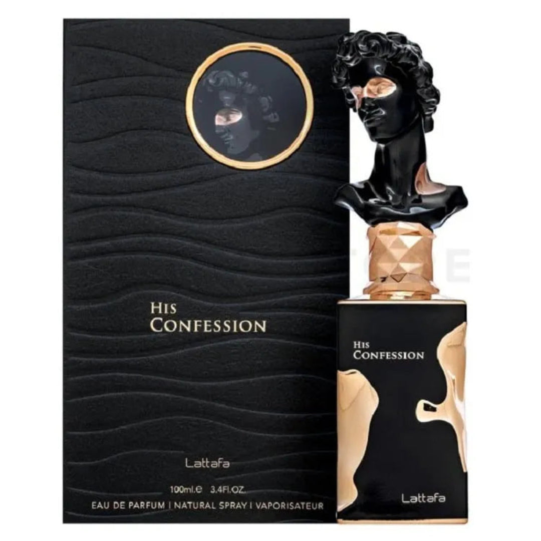 His Confession Lattafa men fragrance amber spicy woody long lasting scent Malaysia