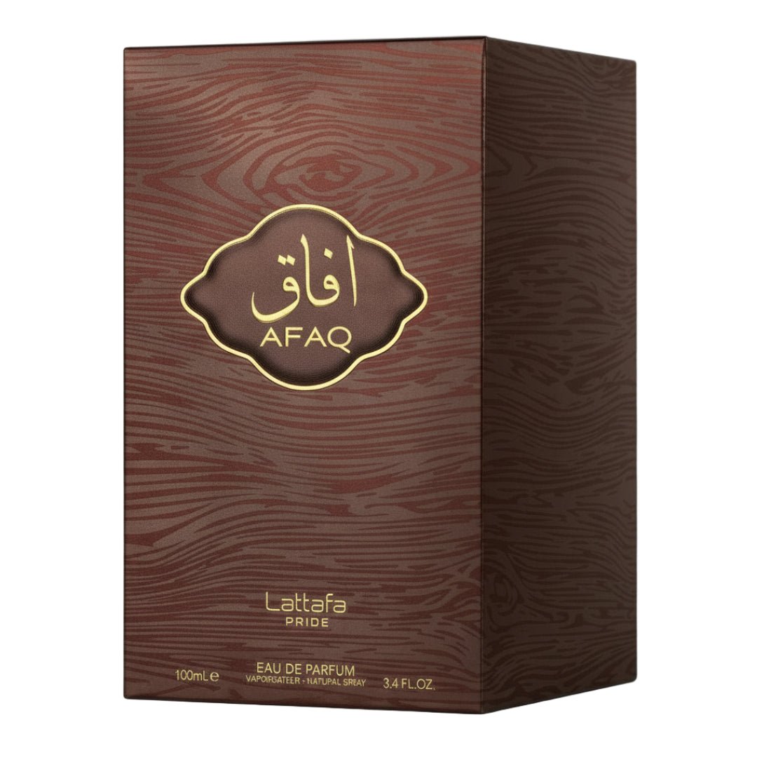 Kotak Afaq Gold by Lattafa perfume original EDP vibe warm elegant sesuai hadiah