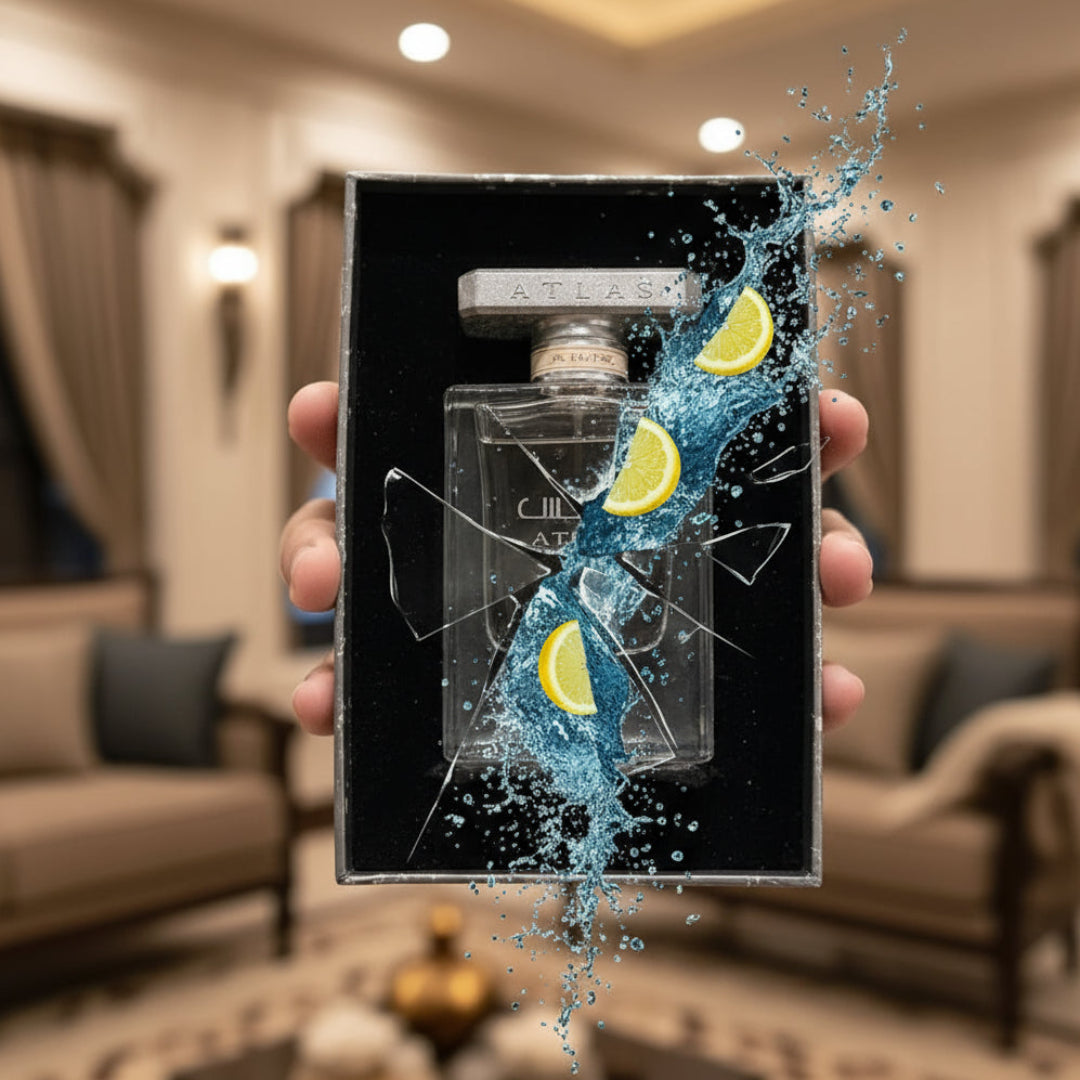 Lattafa Atlas men perfume Malaysia – bau kayu, garam laut & musk yang padu