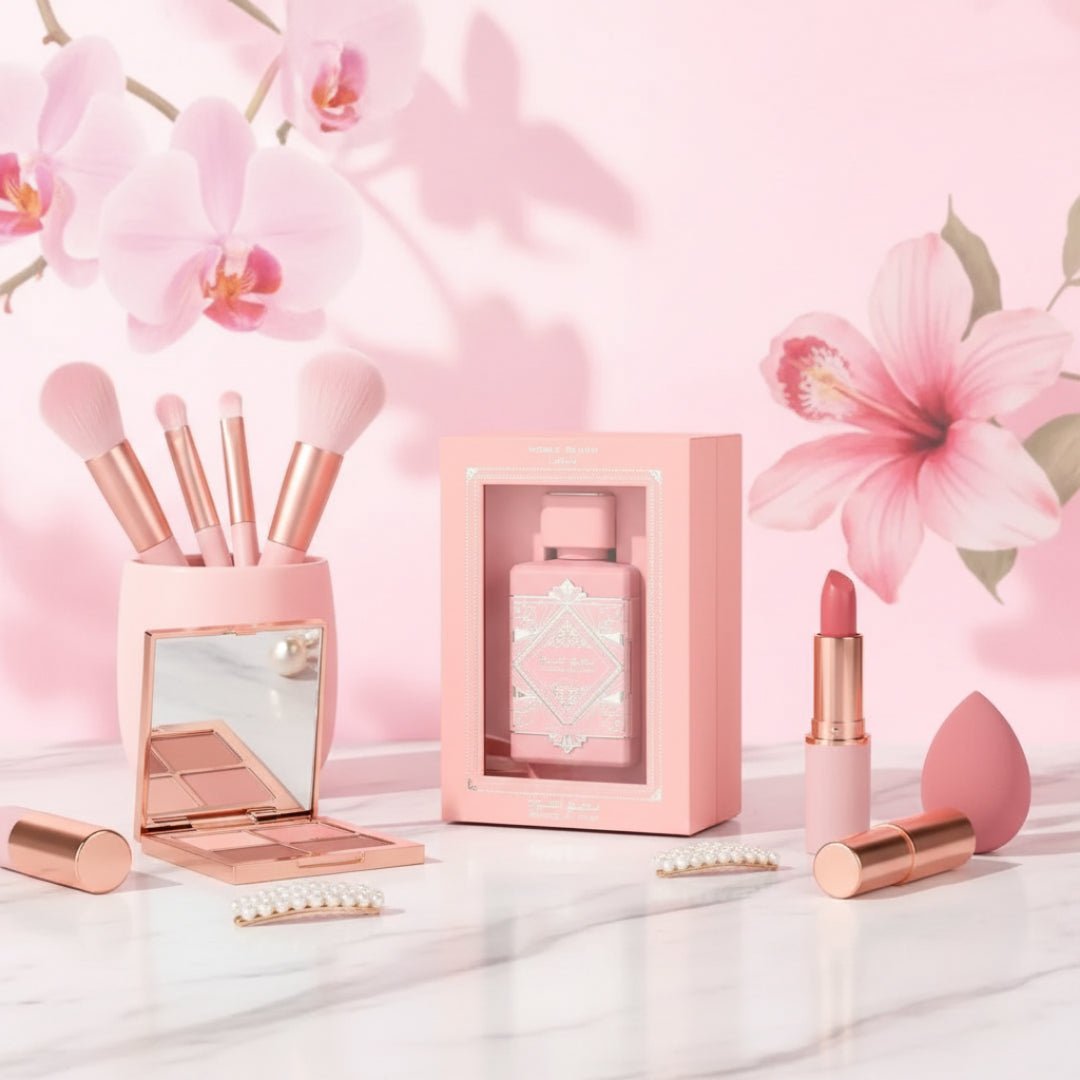 Noble Blush dengan alat makeup, vibe wanita moden Malaysia