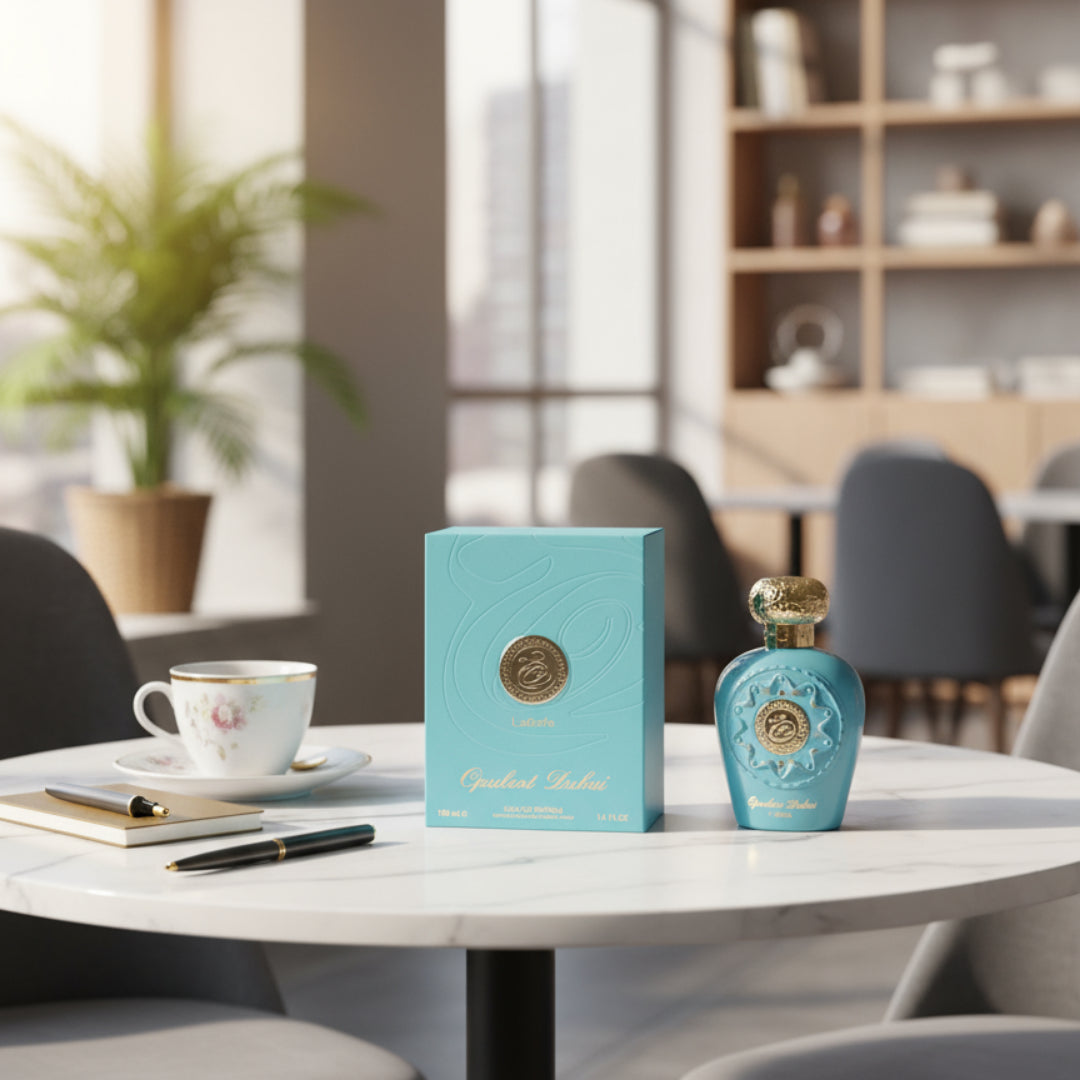 Opulent Dubai atas meja kafe Malaysia, vibe elegan lifestyle