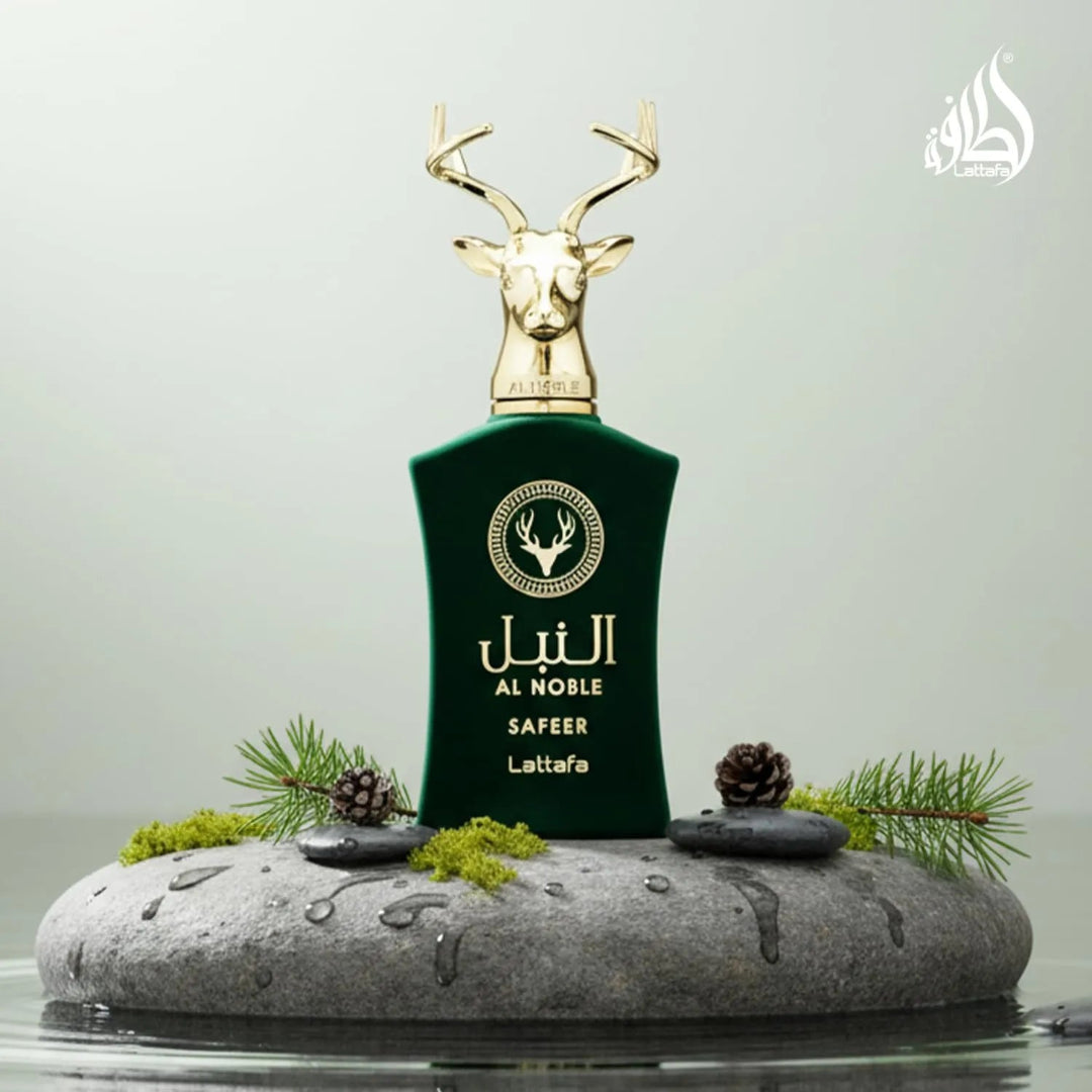 Botol Safeer Al Noble Lattafa minyak wangi aroma warm woody sesuai outing malam Malaysia