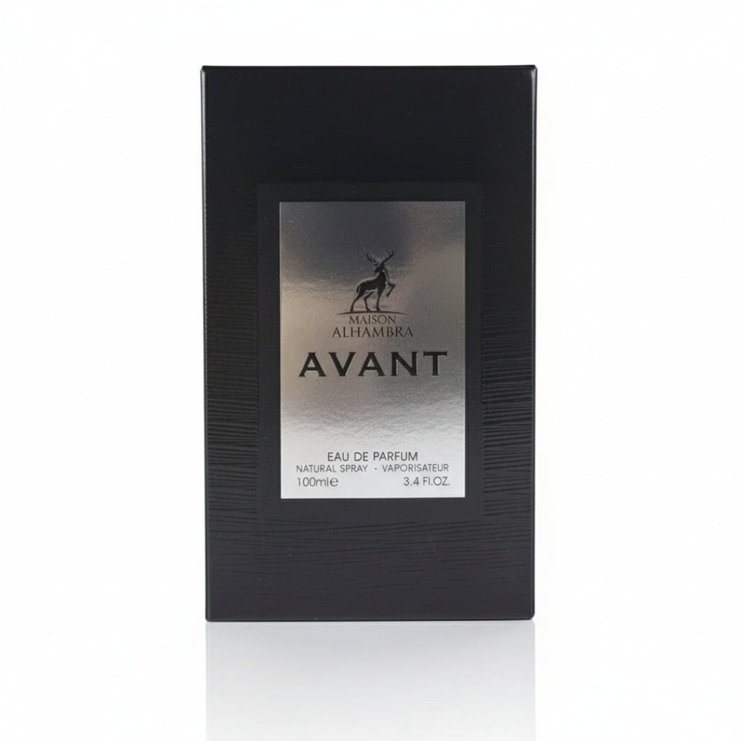 Maison Alhambra Avant perfume packaging on a white background