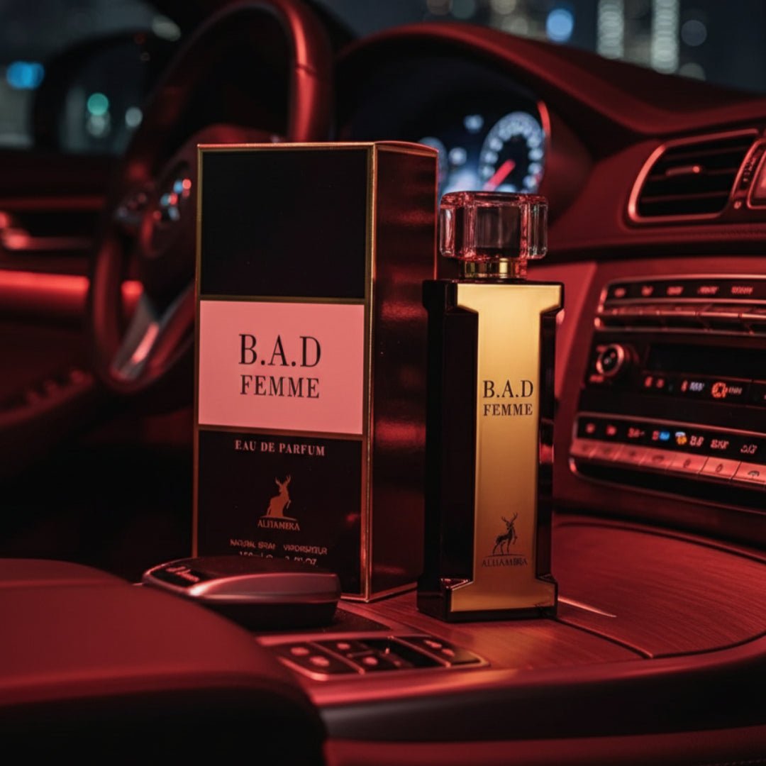 BAD Femme dalam kereta malam, pantulan lampu merah lembut