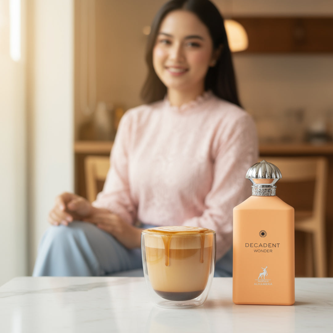 Decadent Wonder Her perfume caramel latte café Malay woman Malaysia