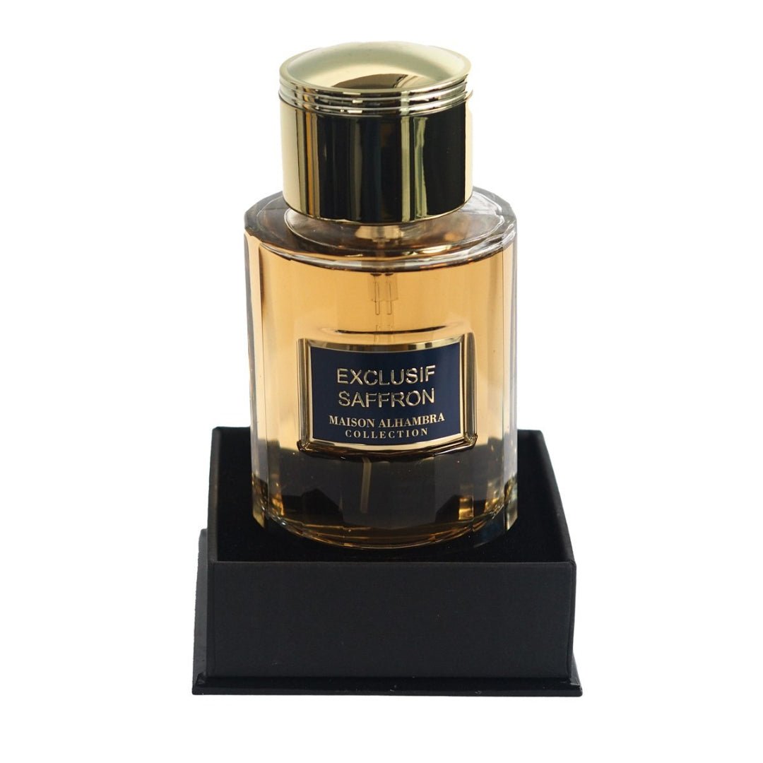 Exclusif Saffron Alhambra perfume aroma amber woody saffron sesuai majlis malam Malaysia