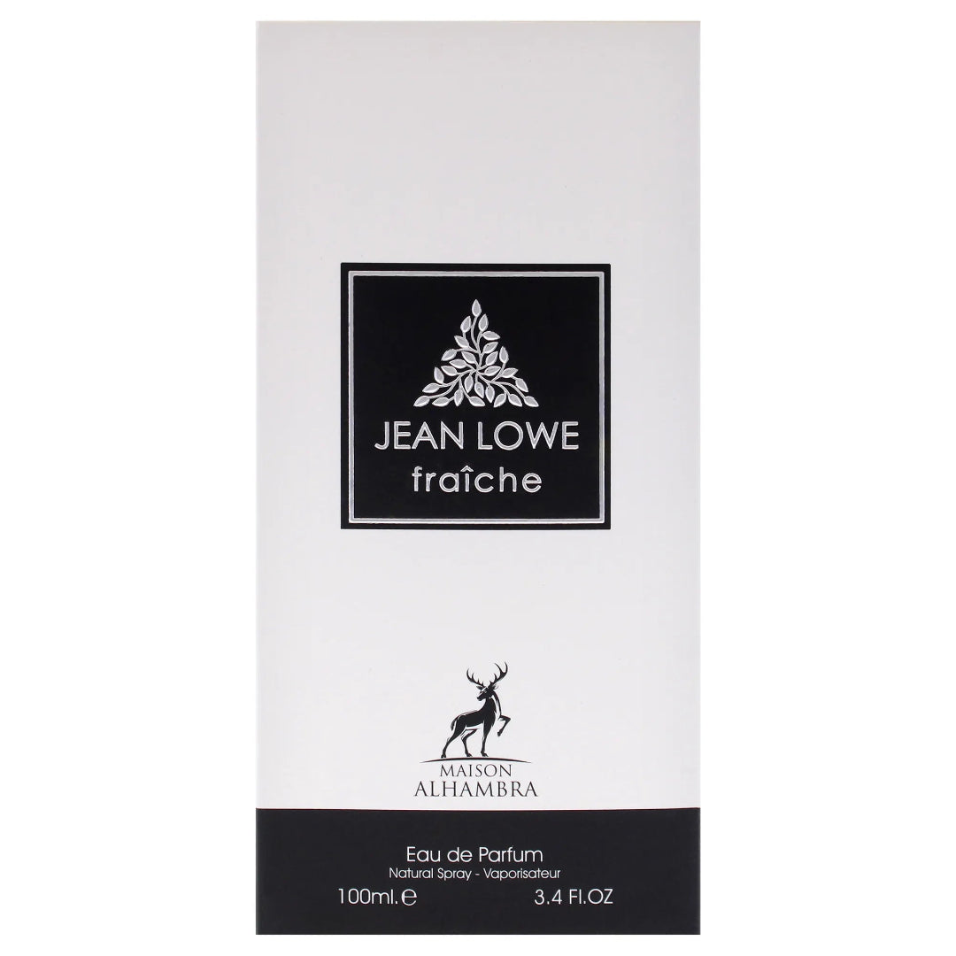 Jean Lowe fraçèche perfume packaging on a white background