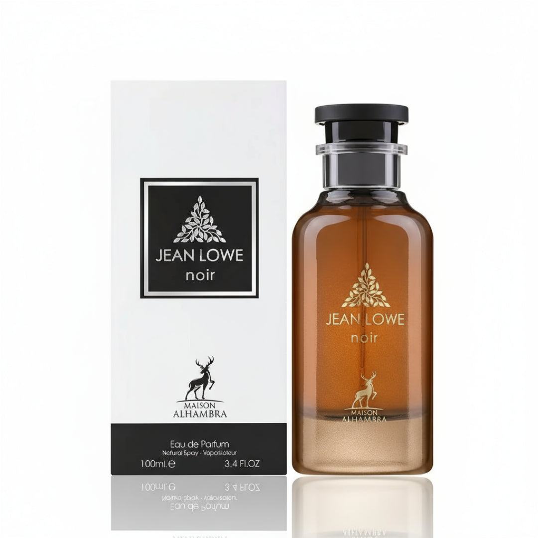 Jean Lowe Noir Maison Alhambra perfume lelaki warm amber woody long lasting Malaysia sesuai malam