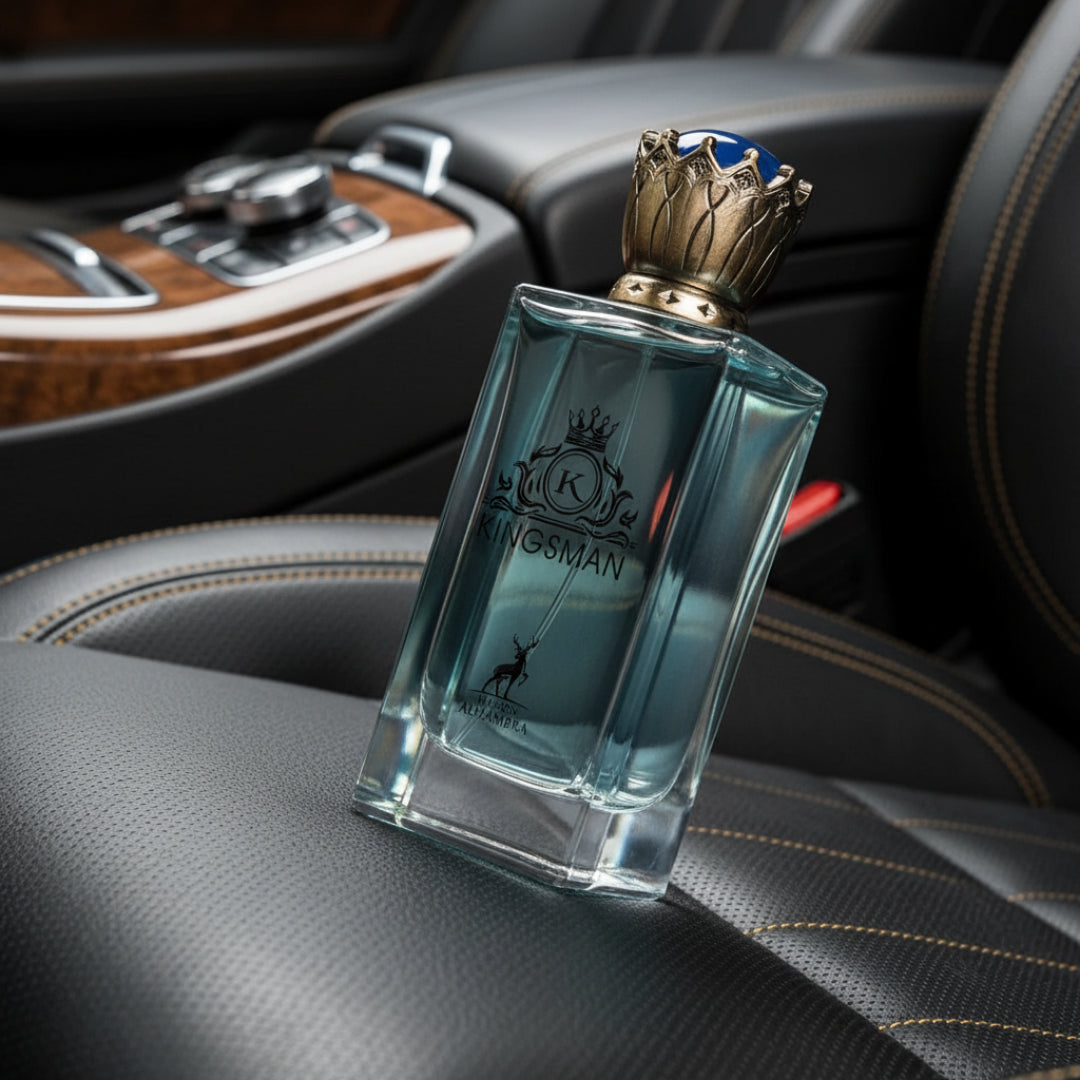Kingsman Maison Alhambra atas kerusi kulit &ndash; perfume lelaki premium Malaysia