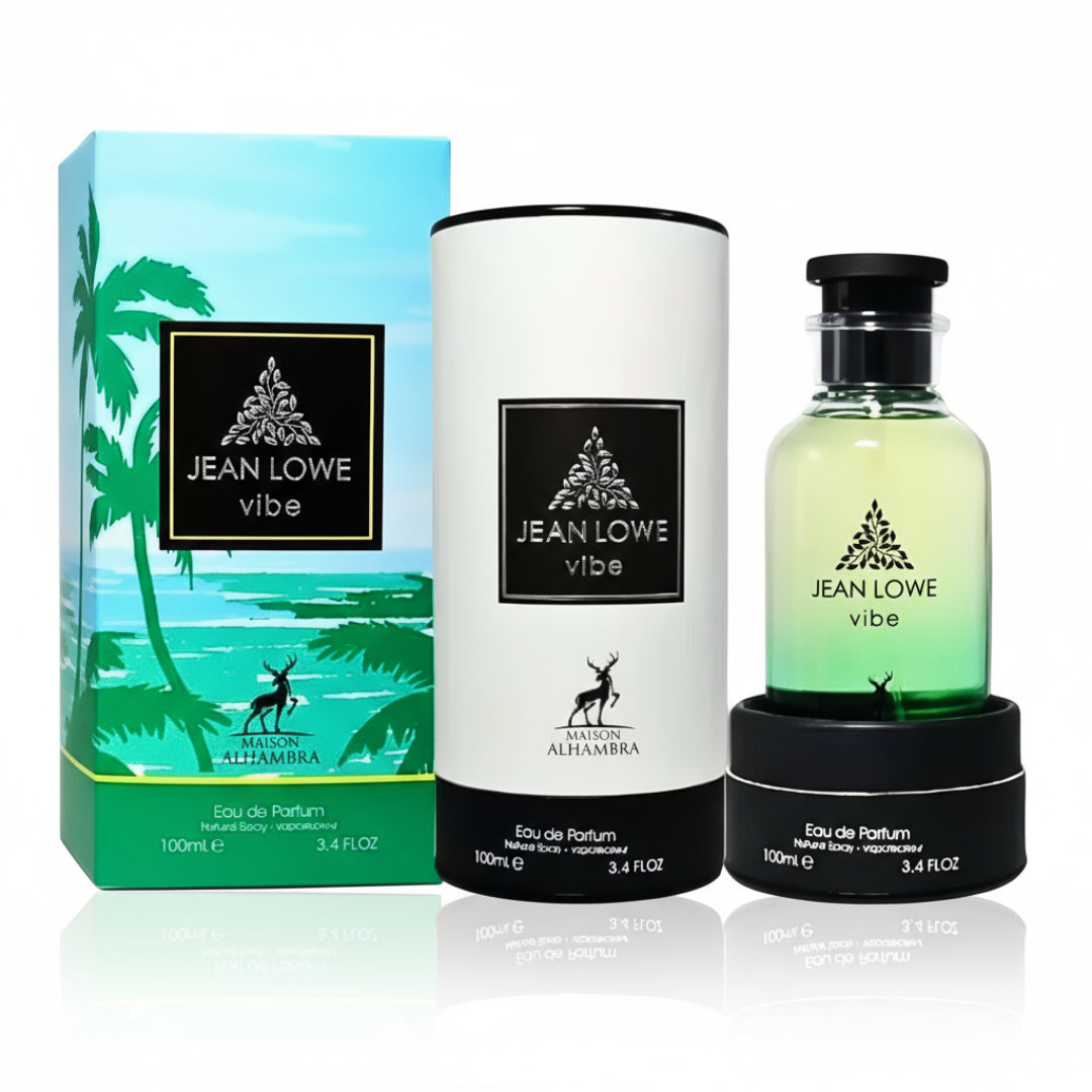 Kotak Jean Lowe Vibe by Maison Alhambra perfume original EDP unisex vibe blue clean sesuai hadiah