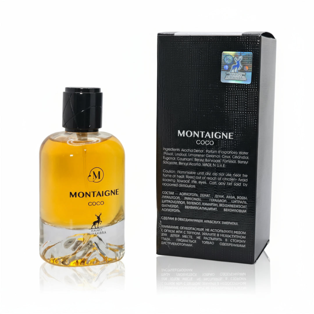 Botol Montaigne Coco Maison Alhambra minyak wangi wanita viral Malaysia aroma sweet coconut sesuai outing