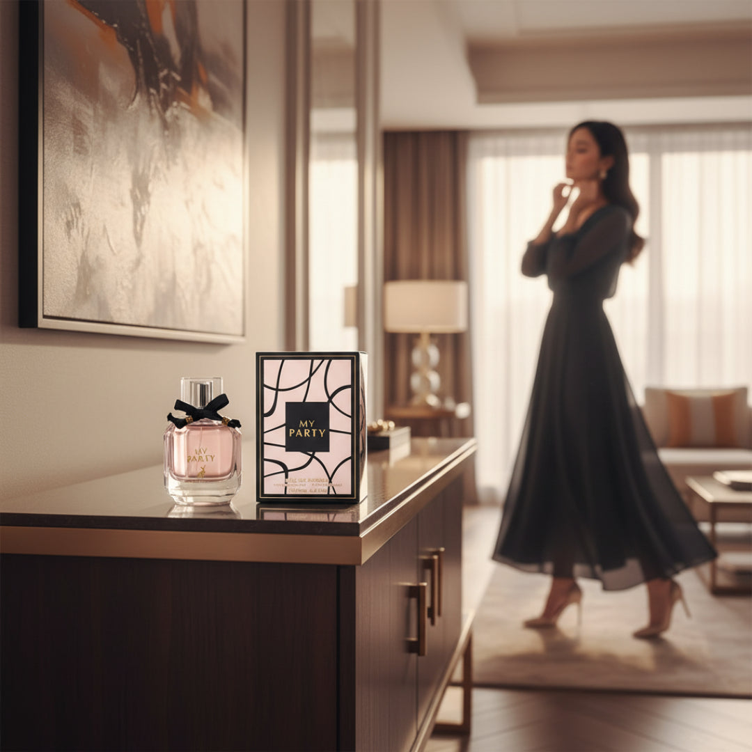 my party wanita melayu pintu rumah bersiap keluar