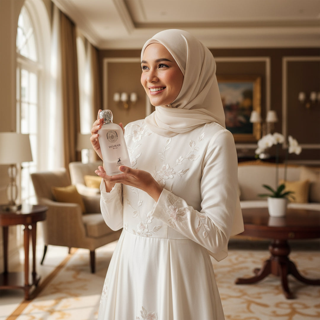 Delilah Blanc perfume bottle by Maison Alhambra on a white background