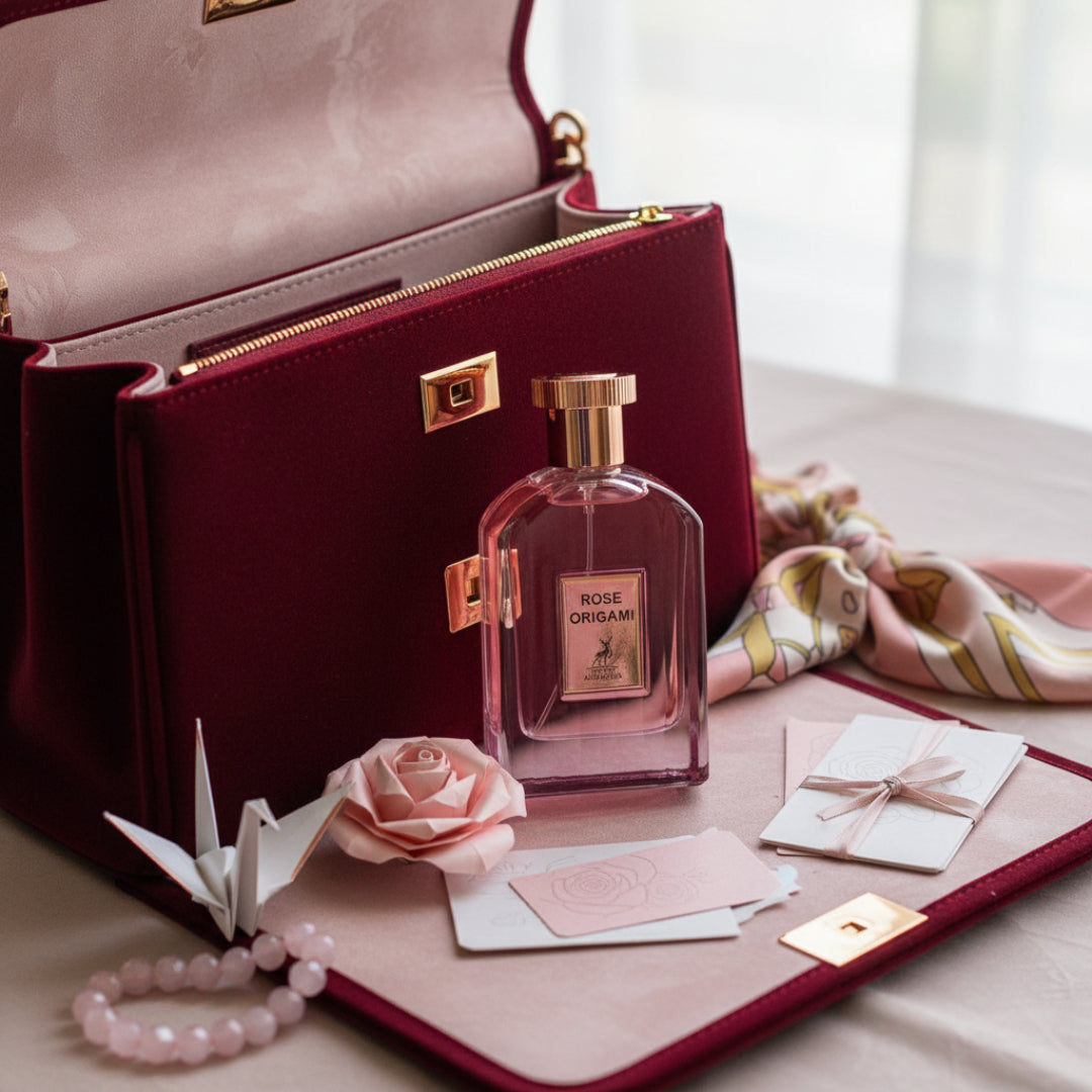 Rose Origami dalam handbag wanita dengan aksesori kertas &ndash; gaya elegan Malaysia