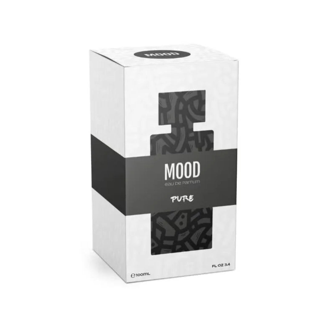 White packaging box with 'Mood' branding on a white background