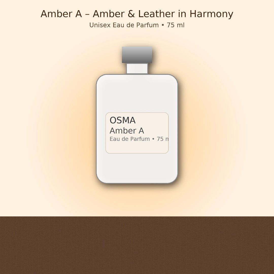 Amber A Perfume 75 ml &ndash; unisex amber and leather Eau de Parfum bottle