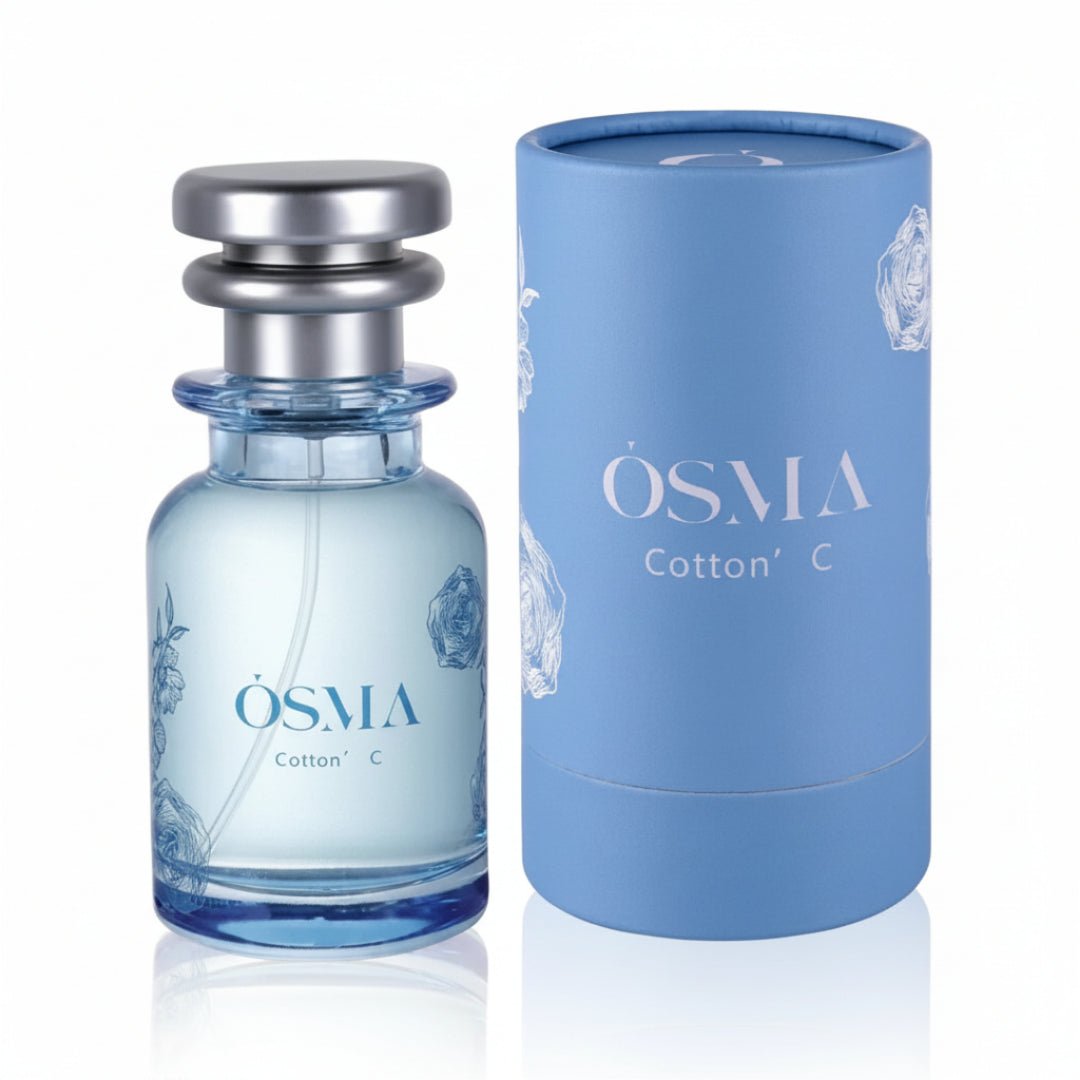 OSMA Cotton C perfume bottle and packaging on a white background