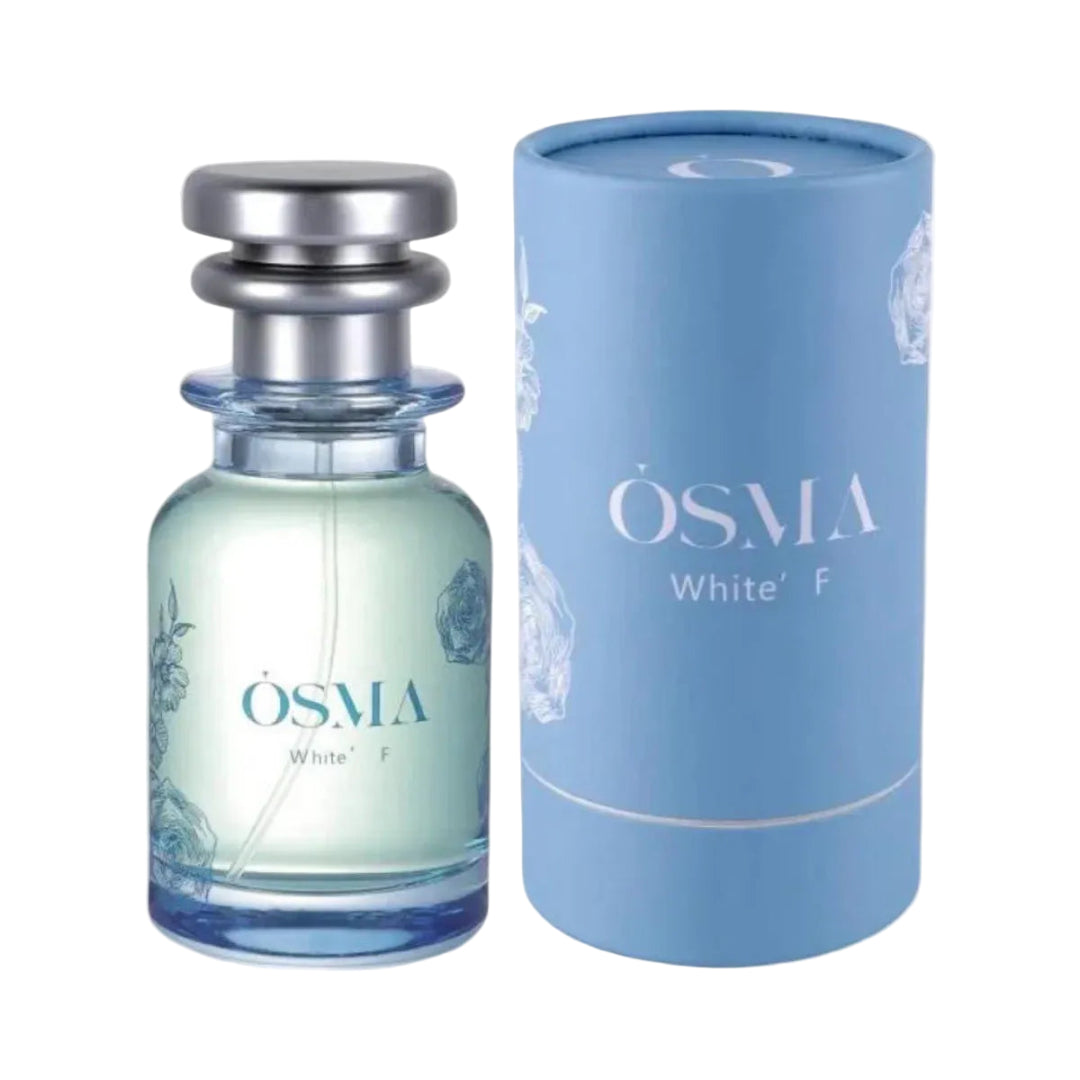 Osmia White F perfume bottle and packaging on a white background