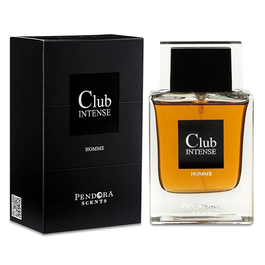 Pendora Scents Club Intense Homme perfume bottle and packaging on a white background