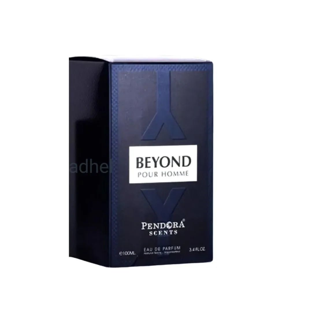 Blue box of 'Beyond Pour Homme' by Pendora Scents on a white background