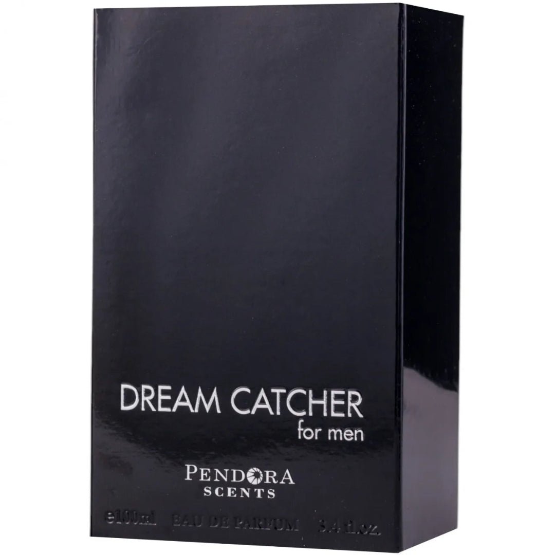 Black box of 'Dream Catcher for men' by Pendora Scents on a white background