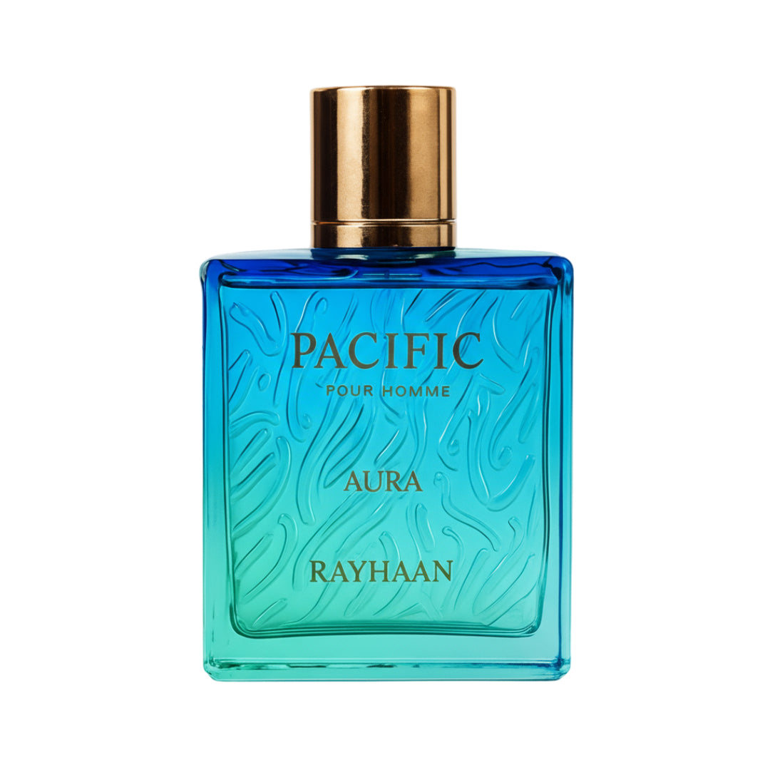 Botol Rayhaan Pacific Aura wangian lelaki bau citrus aromatic pilihan ramai Malaysia