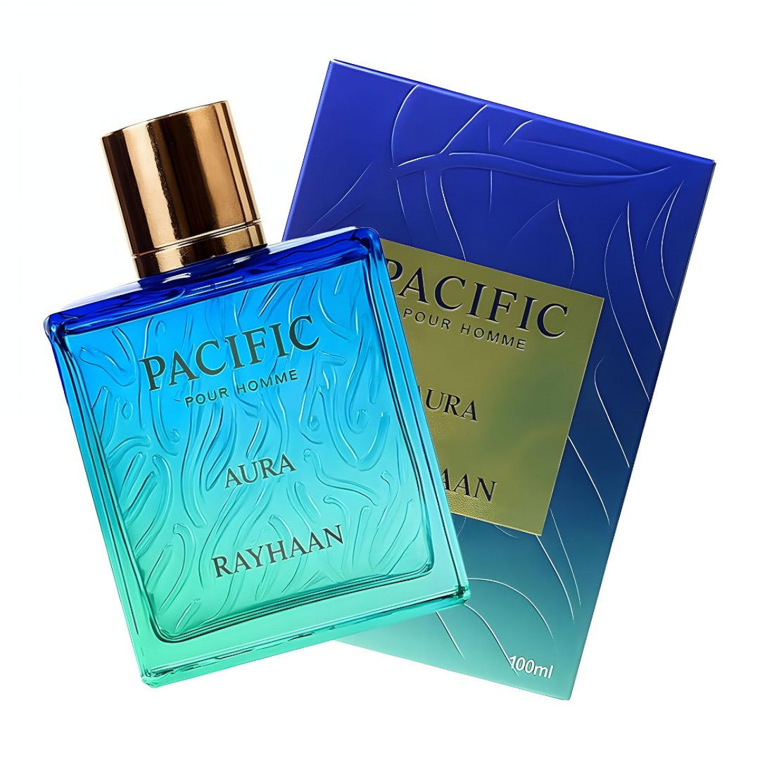 Rayhaan Pacific Aura perfume lelaki aroma fresh sporty clean sesuai daily wear Malaysia