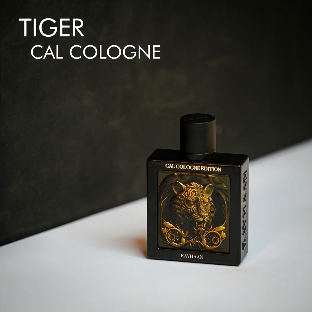 Tiger Cal Cologne Rayhaan minyak wangi lelaki aroma citrus woody fresh tahan lama Malaysia
