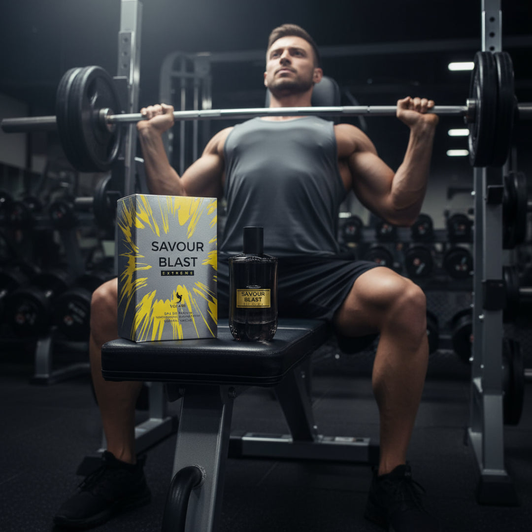 Savour Blast Extreme di bench press lelaki maskulin