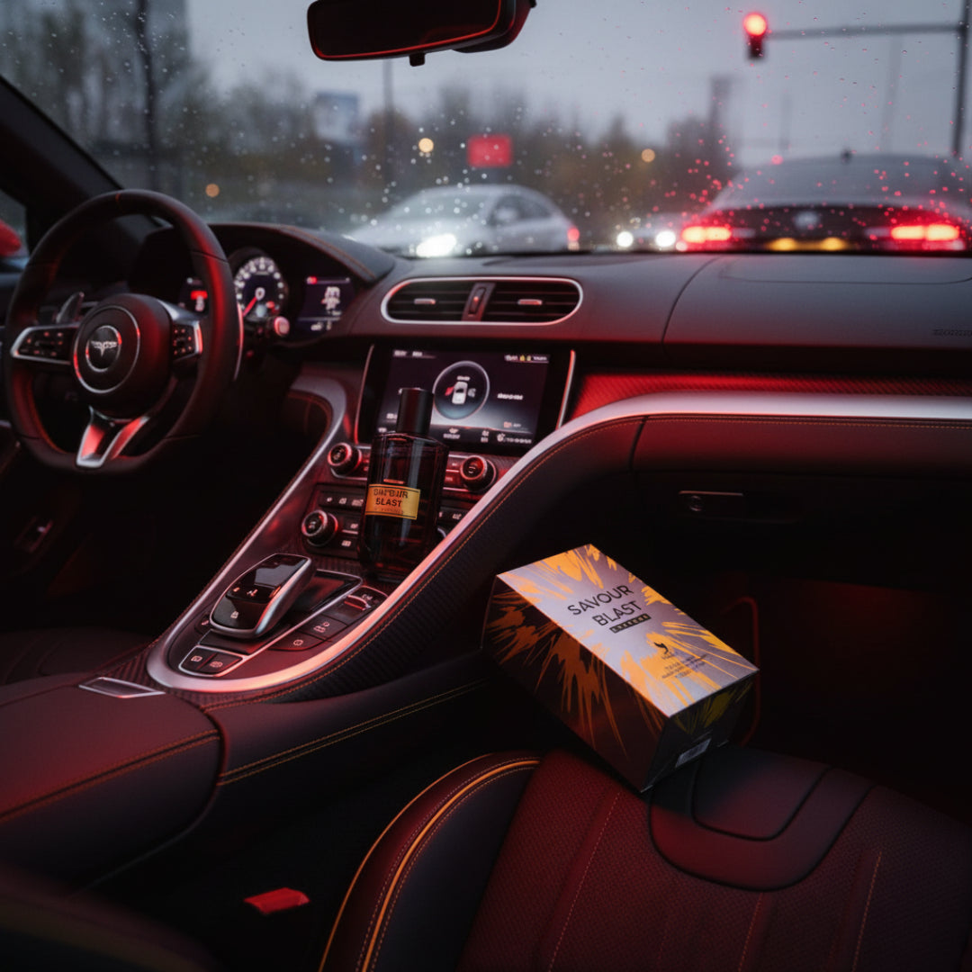 Savour Blast Extreme di kereta sport lampu merah