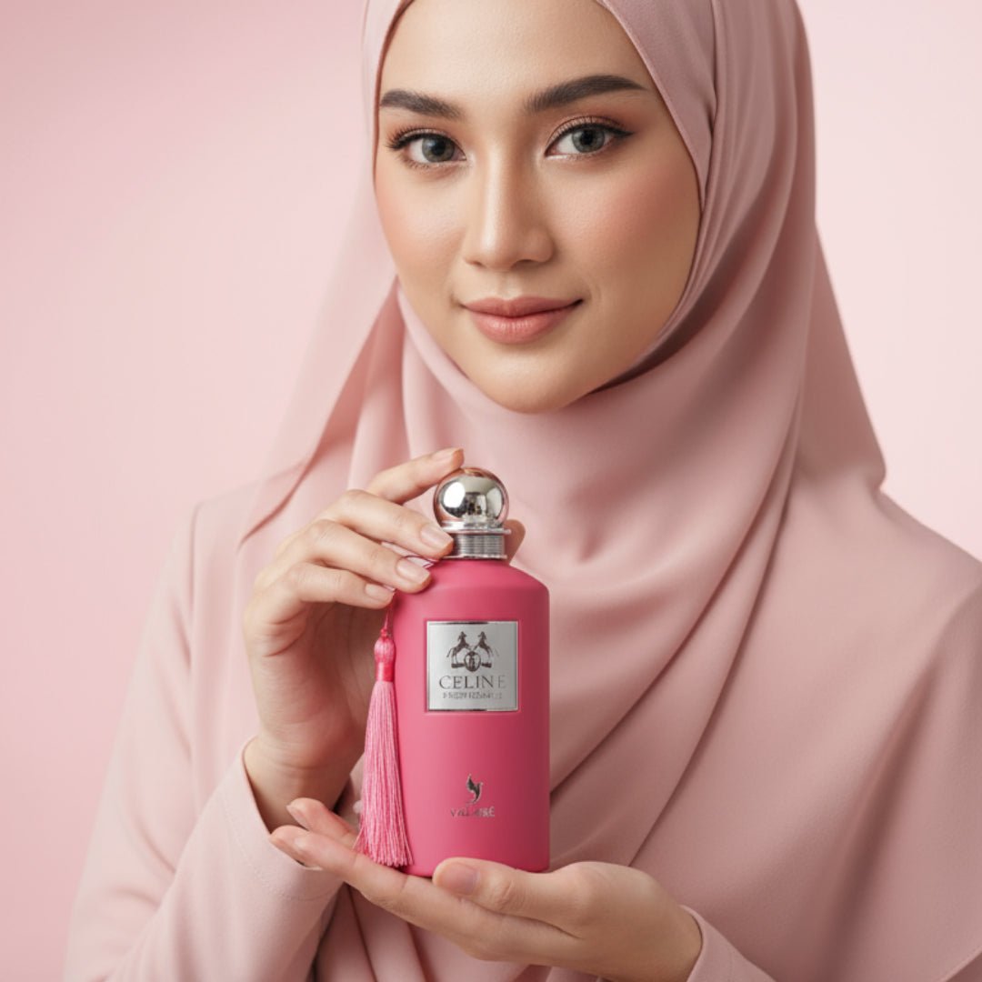 Celine pour Femme with Malaysian hijabi woman soft elegance feminine malaysia