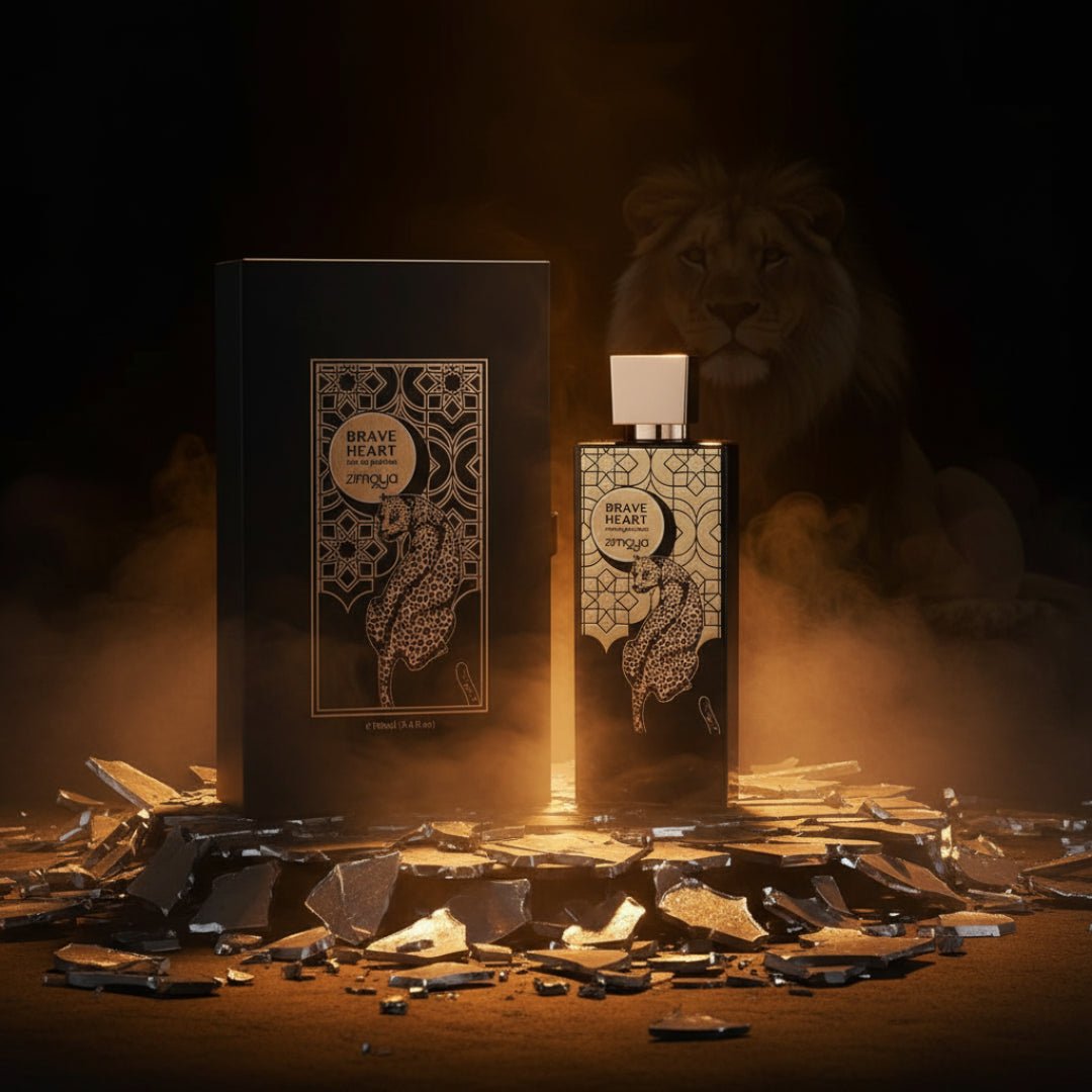 Brave Heart Perfume among armor with amber smoke lion reflection Malaysia”