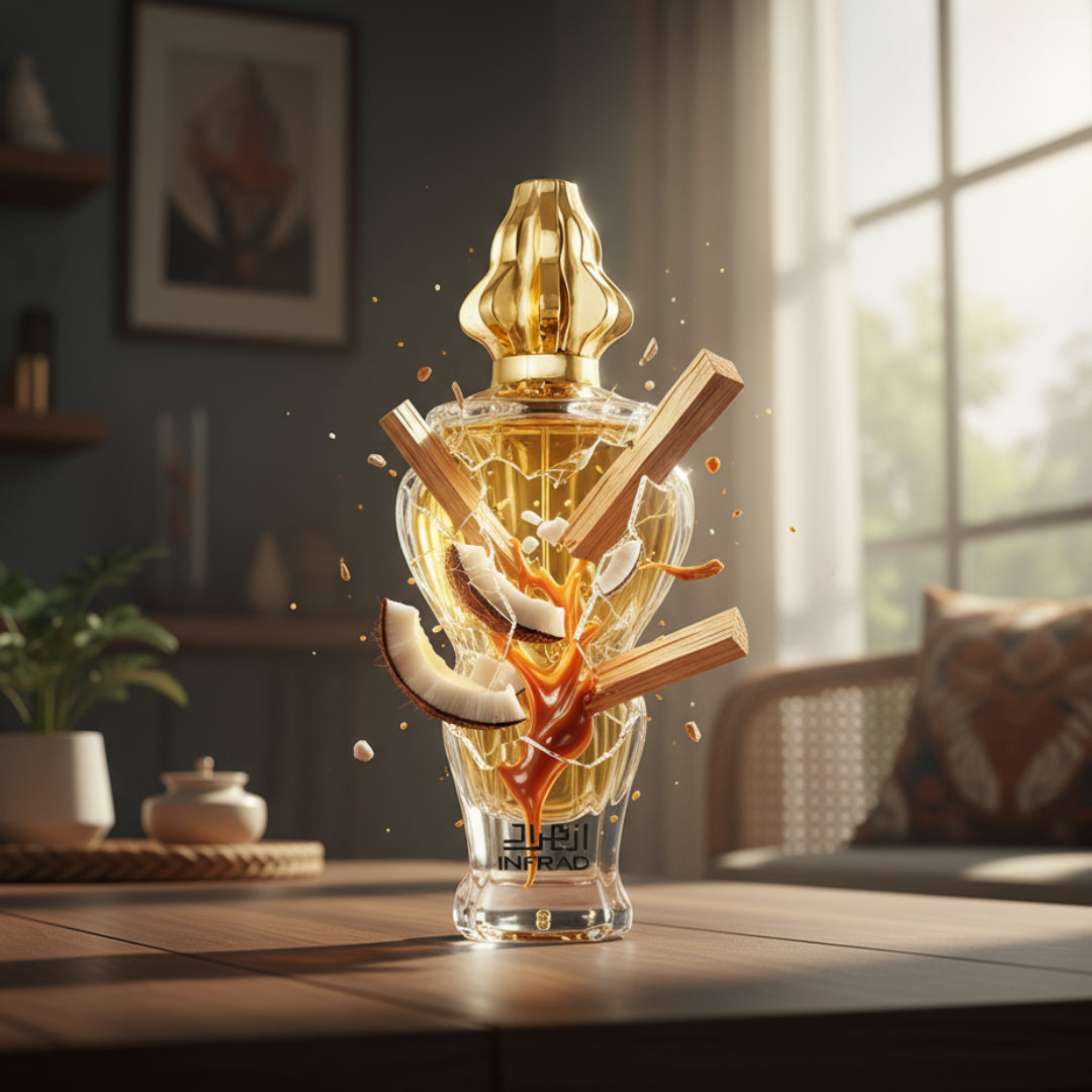 Minyak wangi Infrad Luxe by Zimaya &ndash; bau vanilla bean, coconut &amp; sandalwood tahan lama