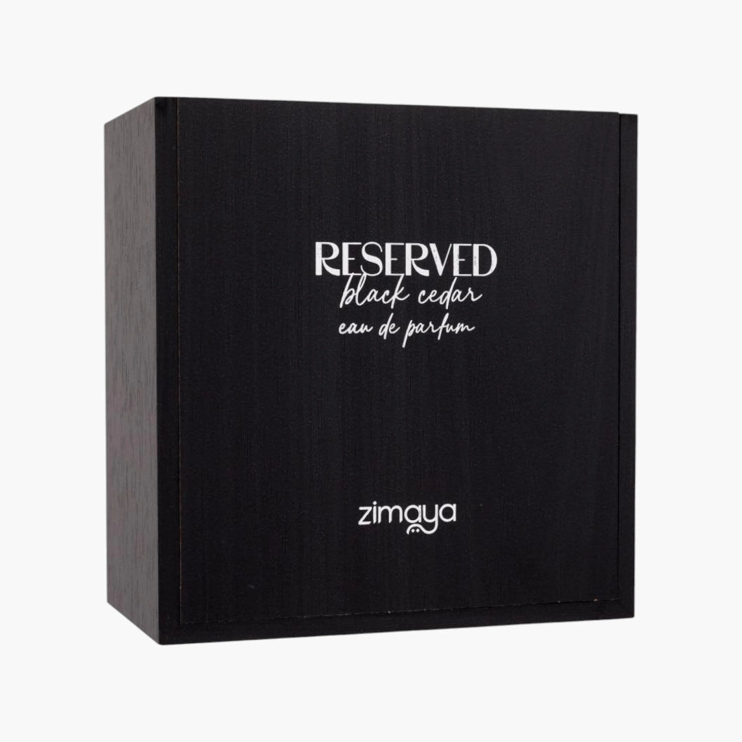 Perfume unisex Reserved Black Cedar Zimaya original Malaysia &ndash; minyak wangi cedar &amp; balsam fir padu