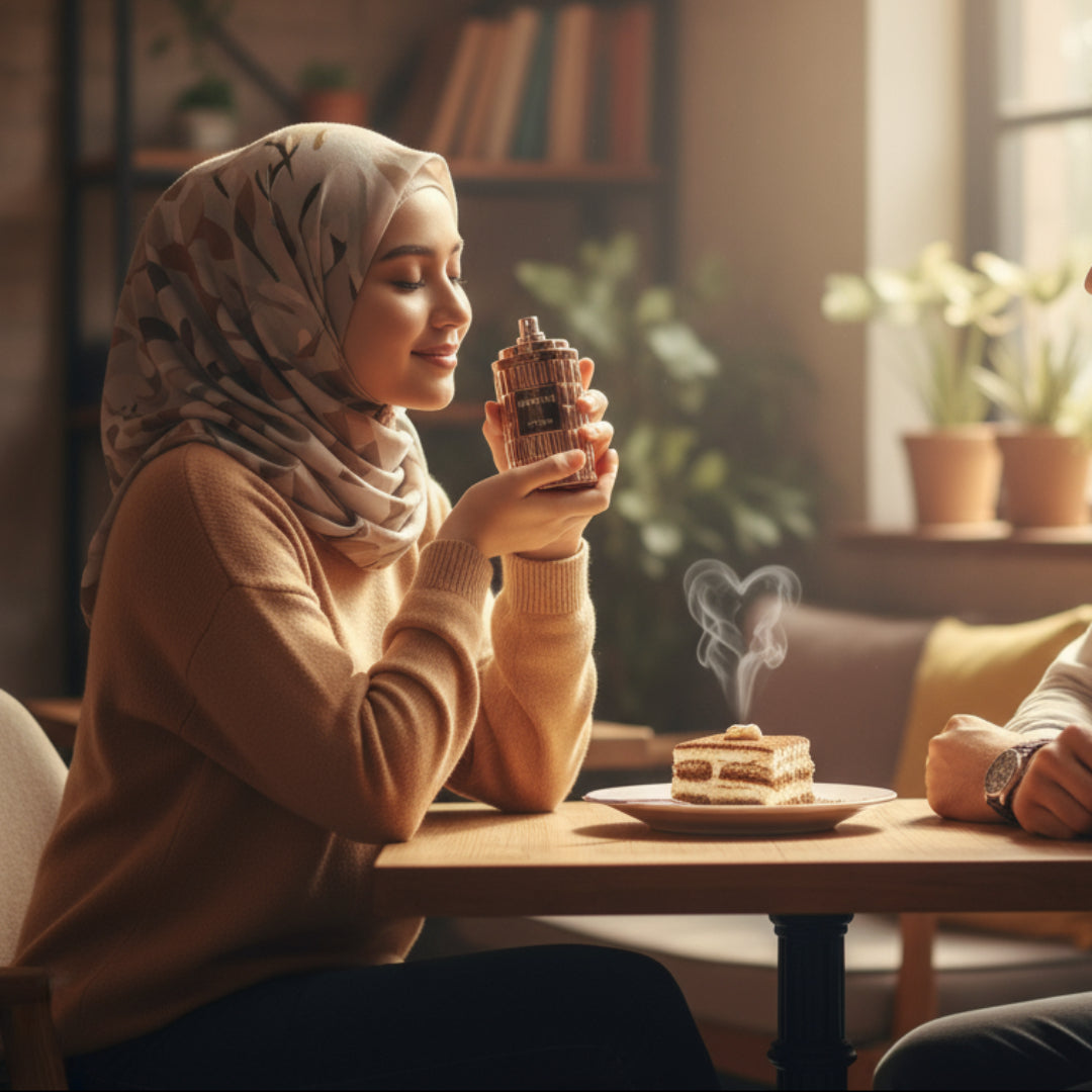 Malay couple café smelling perfume tiramisu steam heart Malaysia - Zimaya Tiramisu Coco