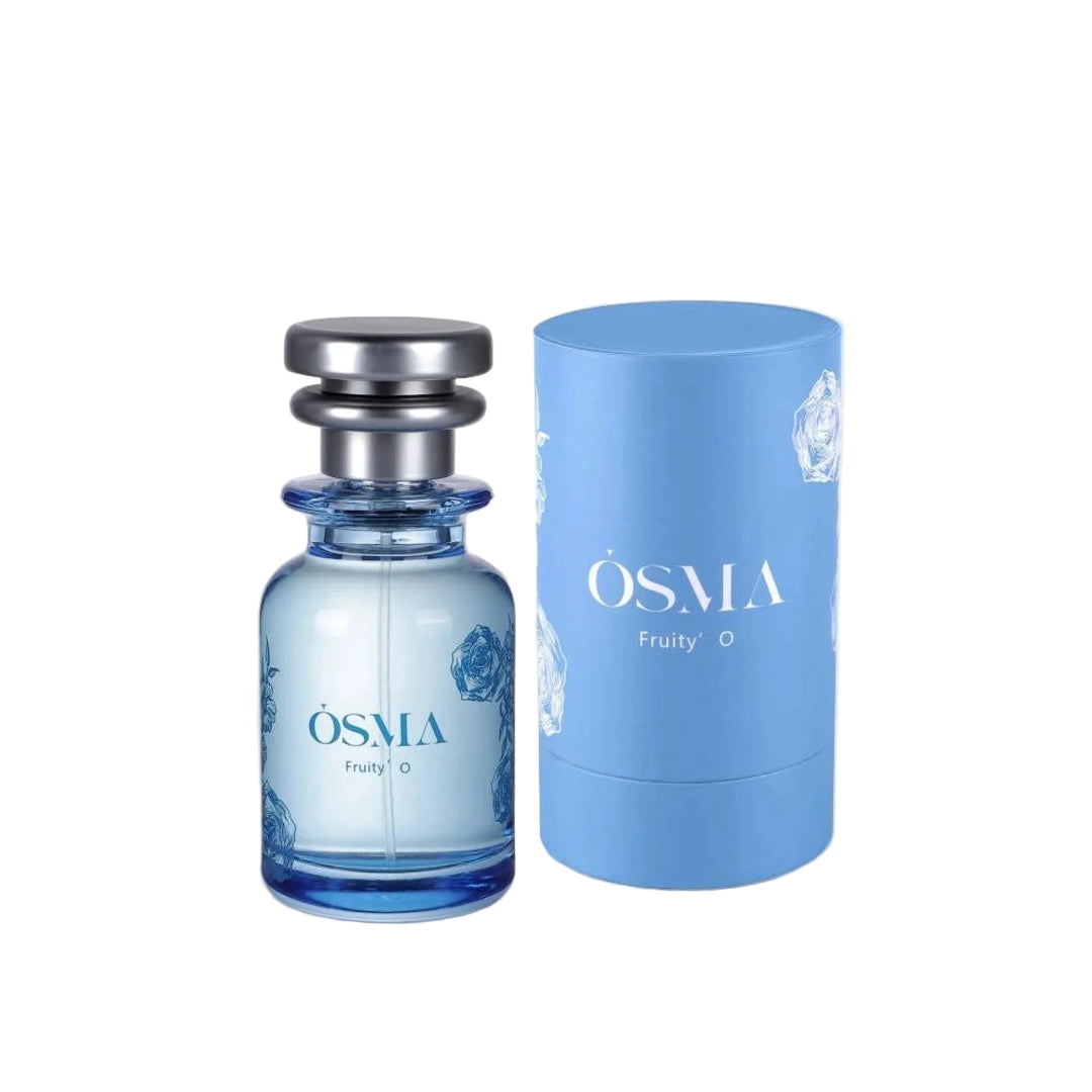 OSMA perfume bottle and packaging on a light gray background
