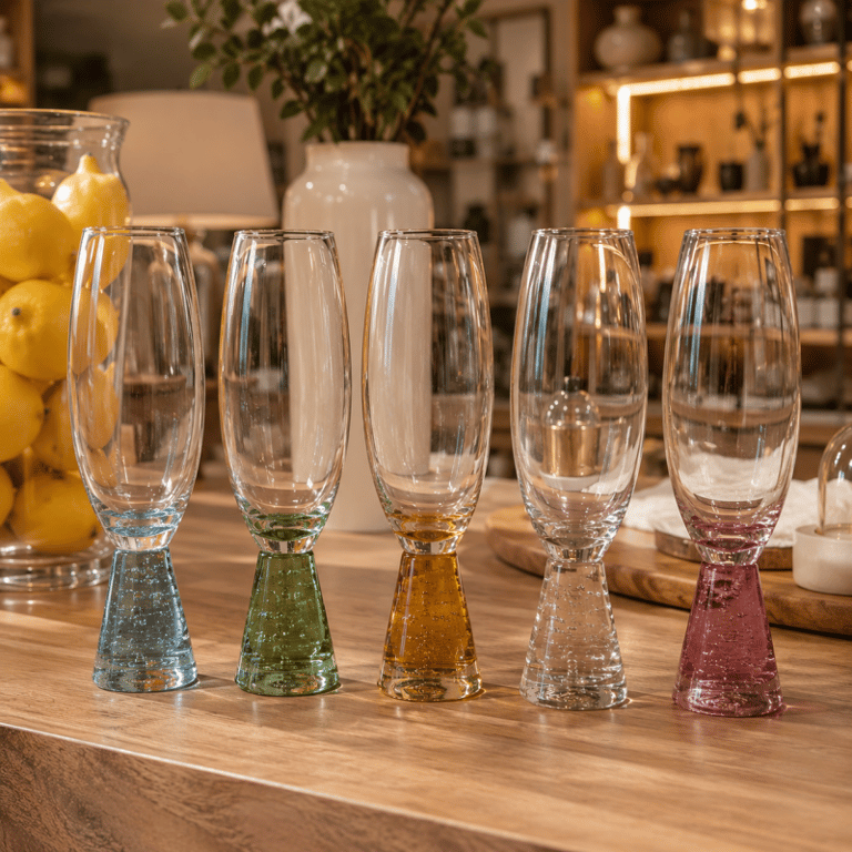 Taça de Vidro com Base Colorida 240 ml 