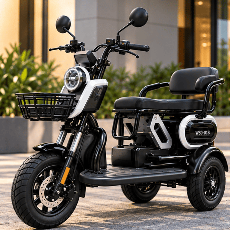 U1S Triciclo Elétrico 1000W 60V 30Ah Bateria De Lítio Autonomia 80 a 90Km Peso Máximo 200Kg