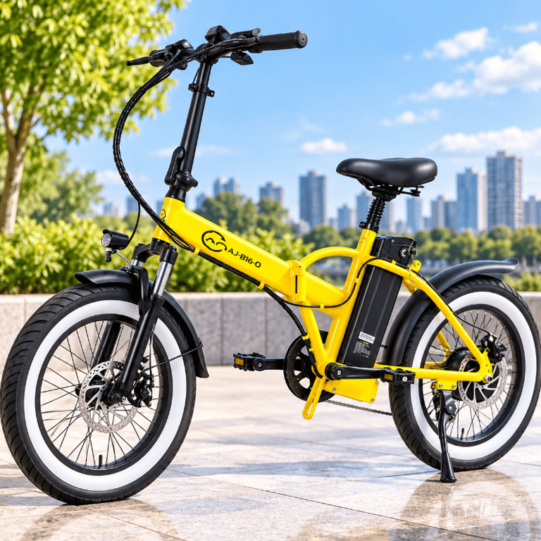AJB16O Bicicleta Elétrica ANJ 250W com Autonomia de Até 40 km por Carga Dobrável 48V 10 4Ah  Freio a Disco