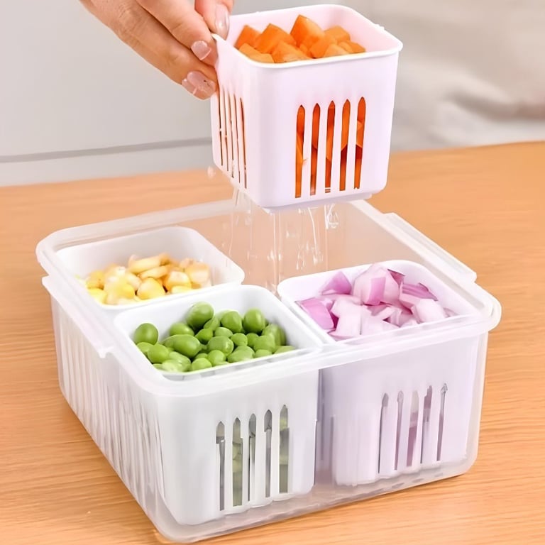Pote Organizador De Alimentos Com 4 Divisórias