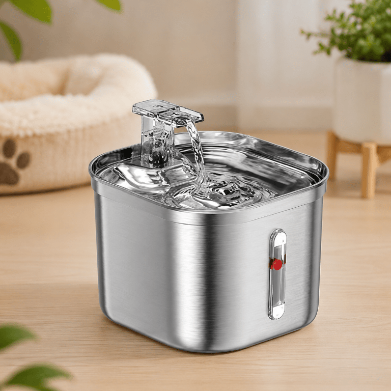 Fonte Bebedouro Inox Bivolt Para Gatos E Cachorros Com Filtro