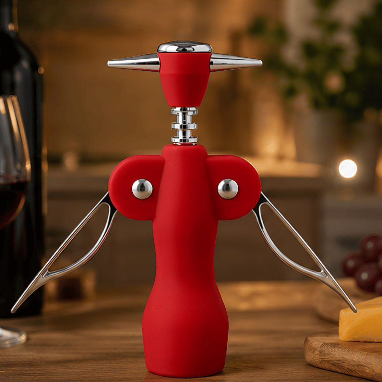 Abridor de Vinho Tipo Saca-Rolhas com Alavancas