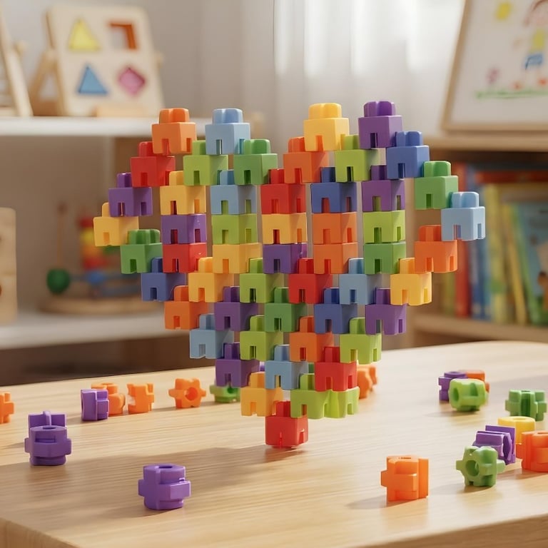 Brinquedo Educativo Blocos Coloridos De Montar 120 Peças