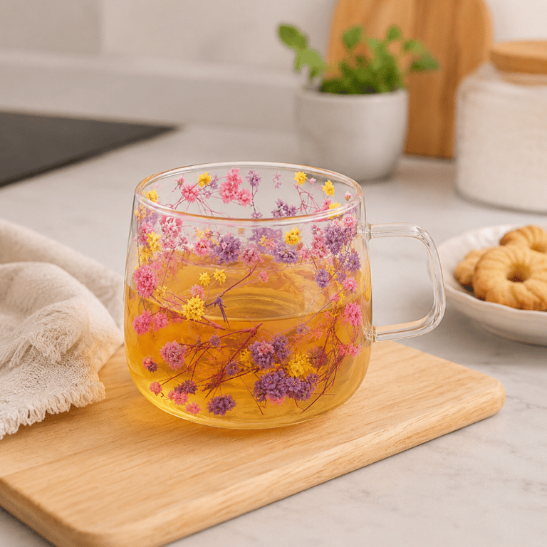 Caneca Xícara De Vidro Transparente Com Estampa Floral Delicada Alça Para Café Chá Cappuccino Leite Bebidas Quentes E Frias