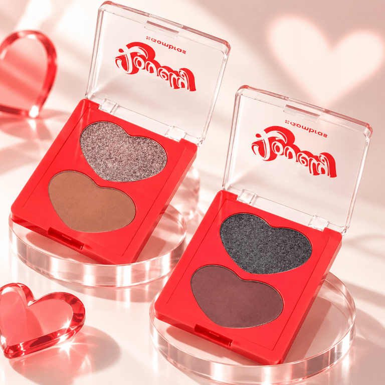 Paleta De Sombras Duo Matte + Glitter Lovely Fenzza 6,8g