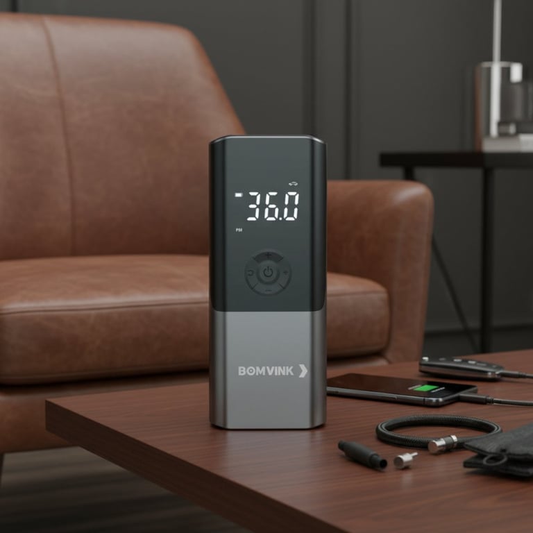 Compressor de Ar Portátil Digital com Power Bank