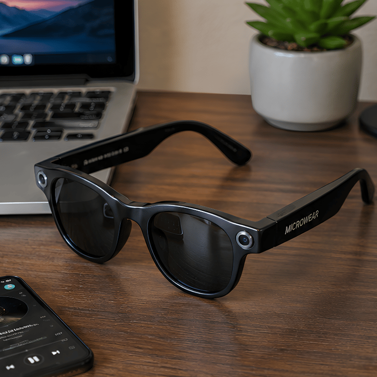 Óculos Inteligente Microwear AI Com Câmera HD Bluetooth Gravação De Fotos E Vídeos Áudio E Recursos De Inteligência Artificial