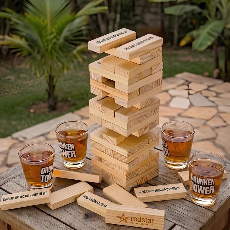 Jogo De Equilíbrio Torre De Madeira Edição Drunken Tower